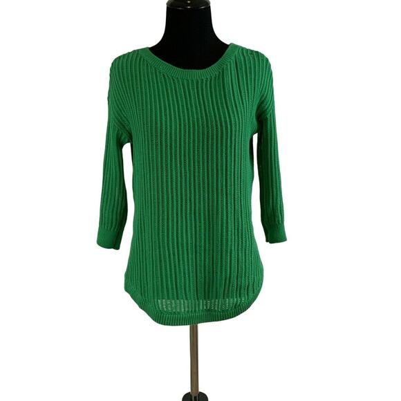 Gap Designed and Crafted green 3/4 sleeve open knit sweater XS - Picture 5 of 8